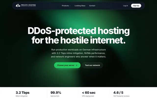 Скриншот сайта private-hosting.eu