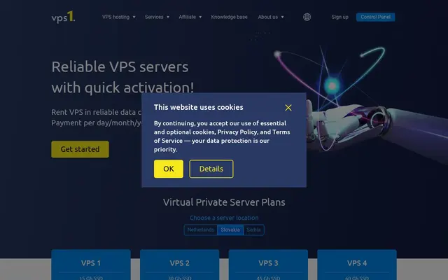 Скриншот сайта vps.one