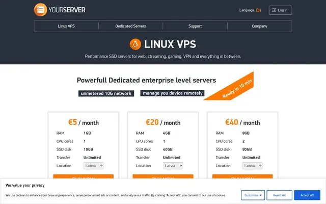 Скриншот сайта yourserver.se