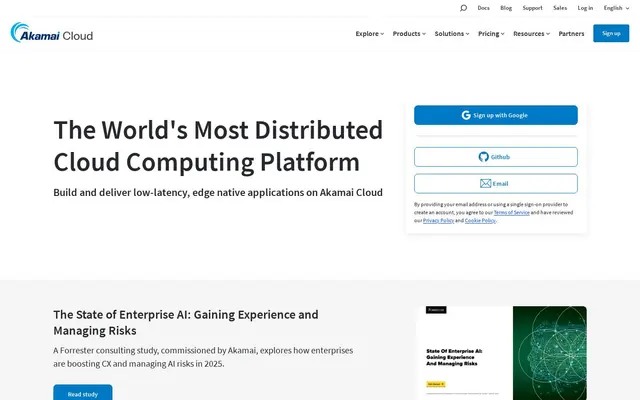 Скриншот сайта linode.com