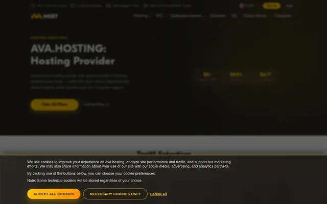 Скриншот сайта ava.hosting