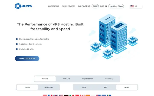 Скриншот сайта bluevps.com
