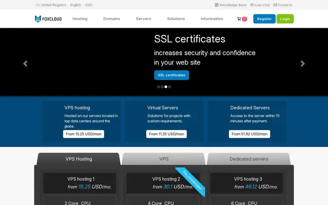 Скриншот сайта foxcloud.net