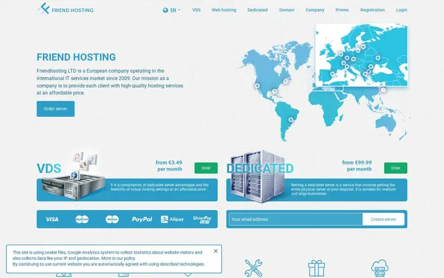 Скриншот сайта friendhosting.net