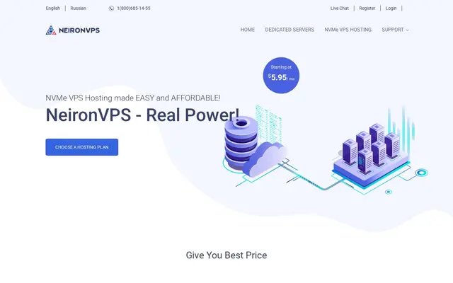 Скриншот сайта neironvps.com